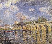 Alfred Sisley River-steamboat and bridge USA oil painting artist